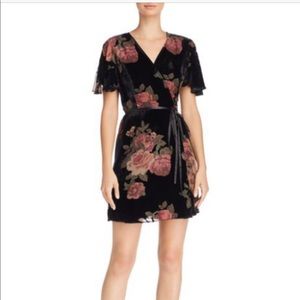 XS aqua velvet floral dress